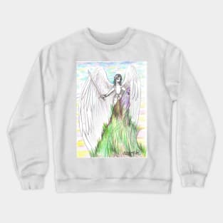 Archangel Angel Winged Man Flying Sword Mountain God Crewneck Sweatshirt